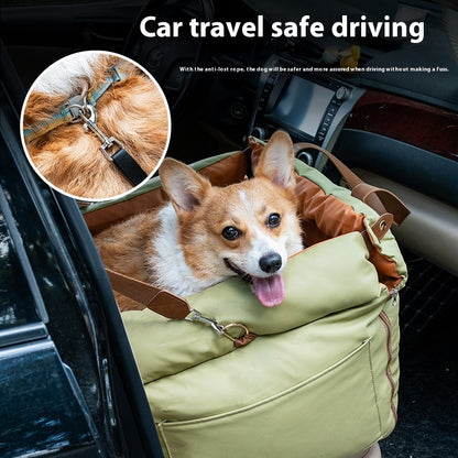 Detachable Portable Leather Dog Car Seat