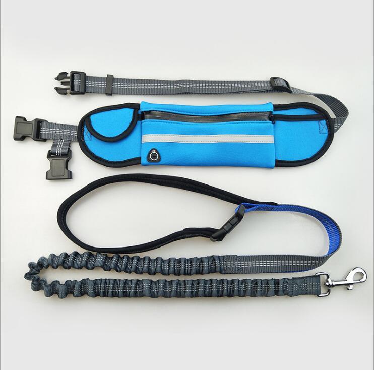 Hands-Free Dog Running Leash with Adjustable Waist Pocket