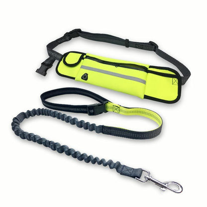 Hands-Free Dog Running Leash with Adjustable Waist Pocket