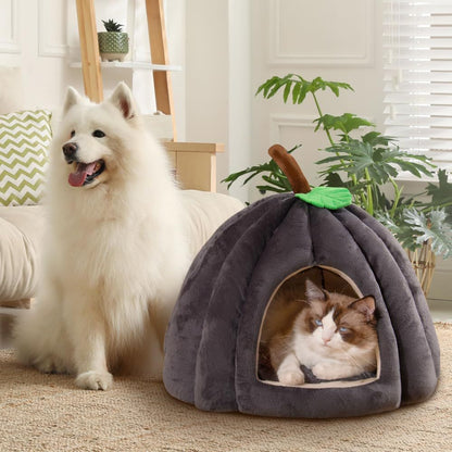 Warm Tent Pumpkin Cat Bed