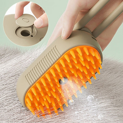 Pet Cat Steam Spray Brush for Grooming and Massage