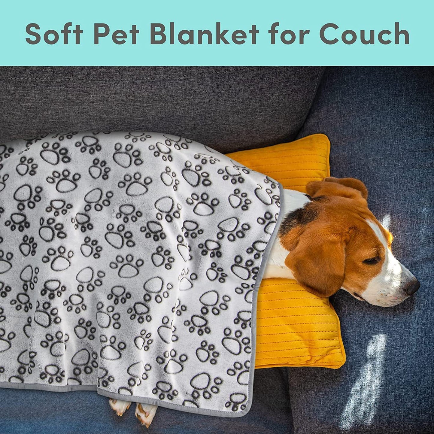 Soft High-Quality Pet Blanket - Grey Paw Design