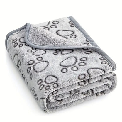 Soft High-Quality Pet Blanket - Grey Paw Design