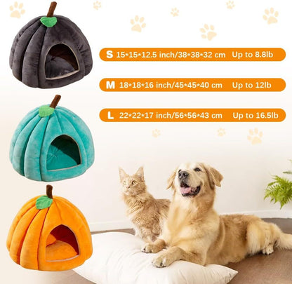 Warm Tent Pumpkin Cat Bed