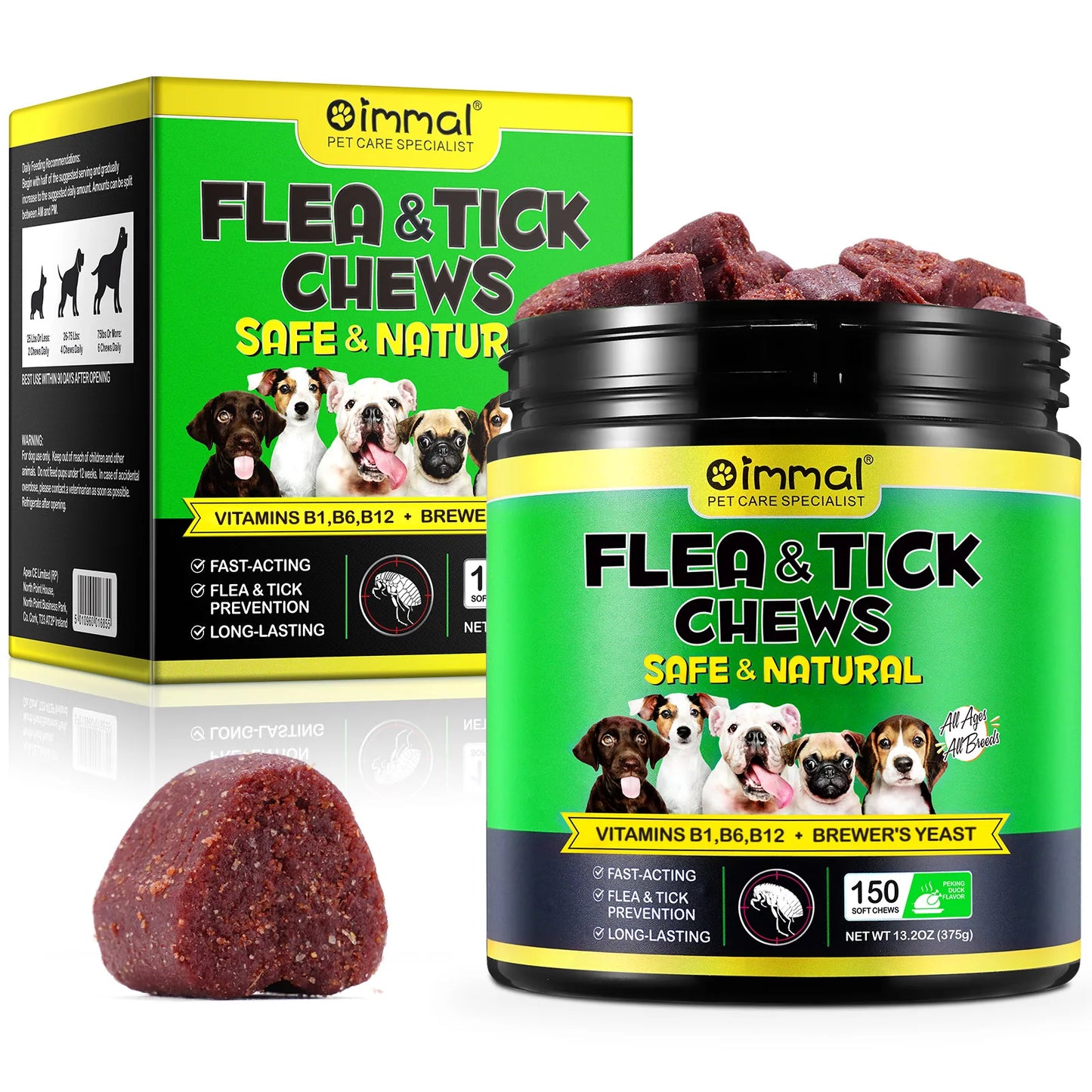 Flea and Tick Prevention Chewables Supplement For Dogs All Breeds & Ages