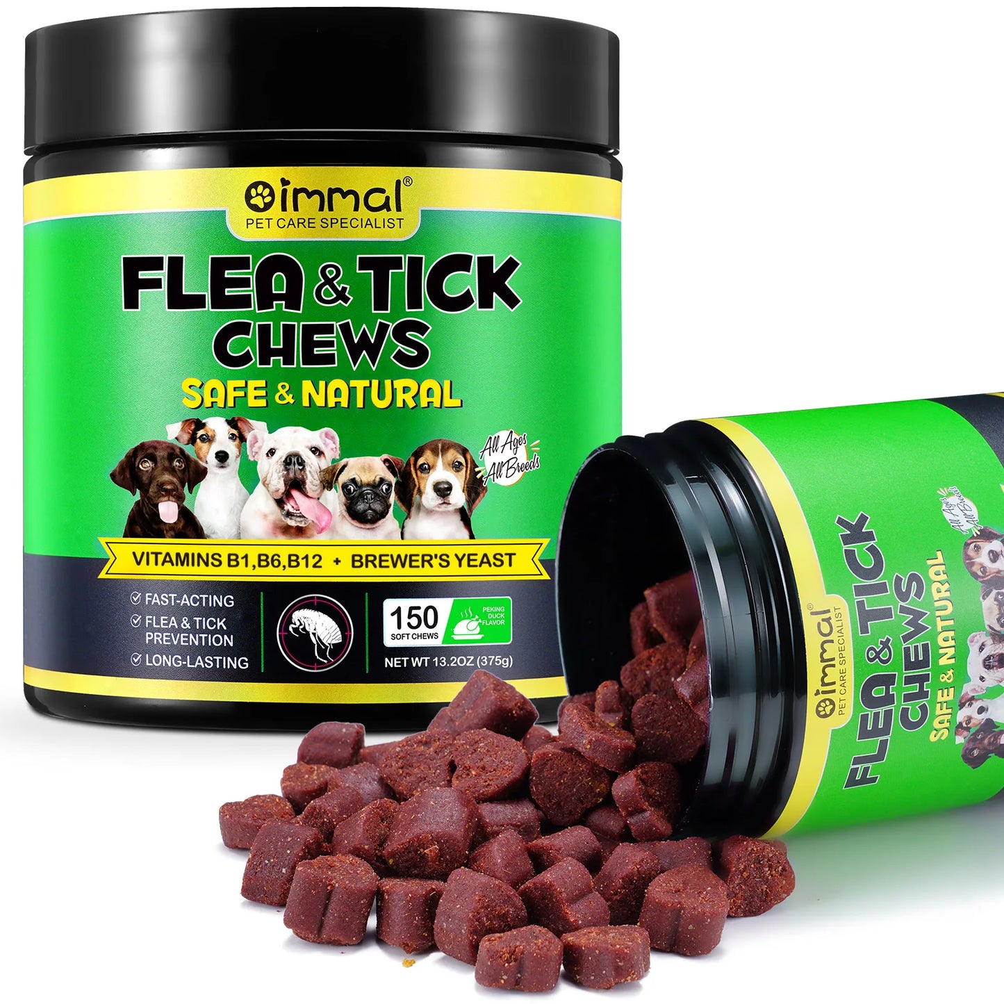 Flea and Tick Prevention Chewables Supplement For Dogs All Breeds & Ages