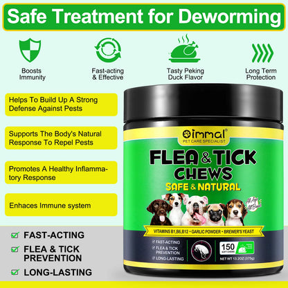 Flea and Tick Prevention Chewables Supplement For Dogs All Breeds & Ages