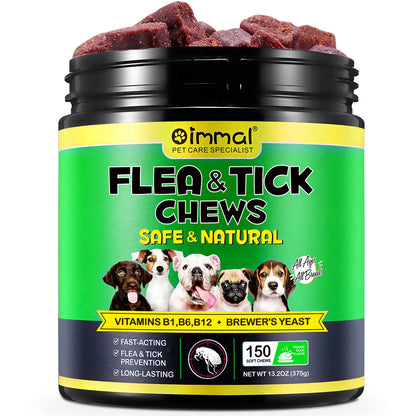 Flea and Tick Prevention Chewables Supplement For Dogs All Breeds & Ages