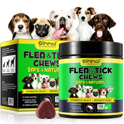 Flea and Tick Prevention Chewables Supplement For Dogs All Breeds & Ages