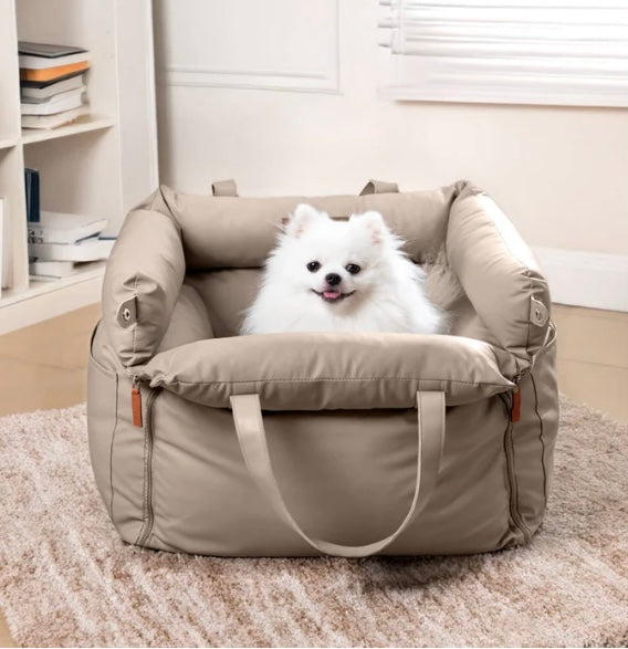 Detachable Portable Leather Dog Car Seat