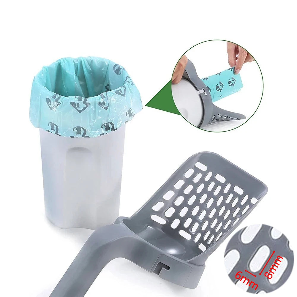 Cat Litter Scoop Shovel with Waste Bag Storage