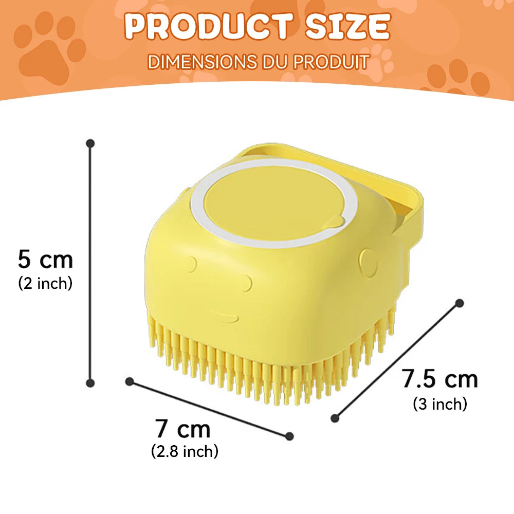 Pet Massage Shampoo Dispenser Brush