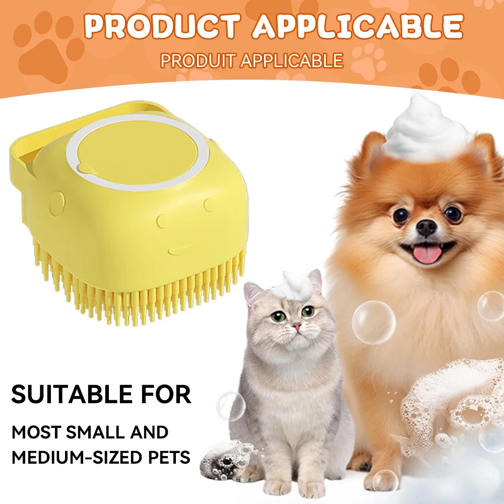 Pet Massage Shampoo Dispenser Brush