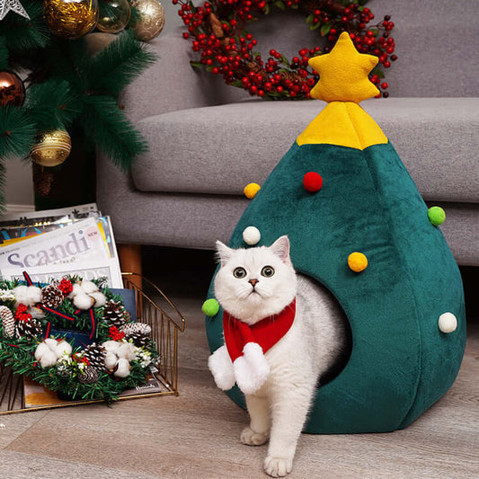 Pet Christmas Tree Cat Bed