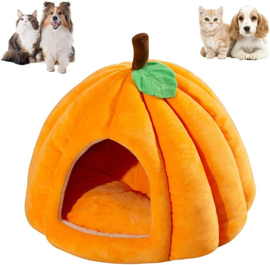 Warm Tent Pumpkin Cat Bed