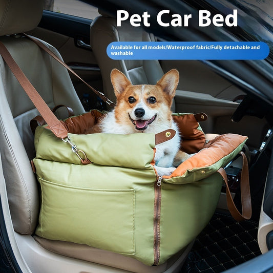 Detachable Portable Leather Dog Car Seat