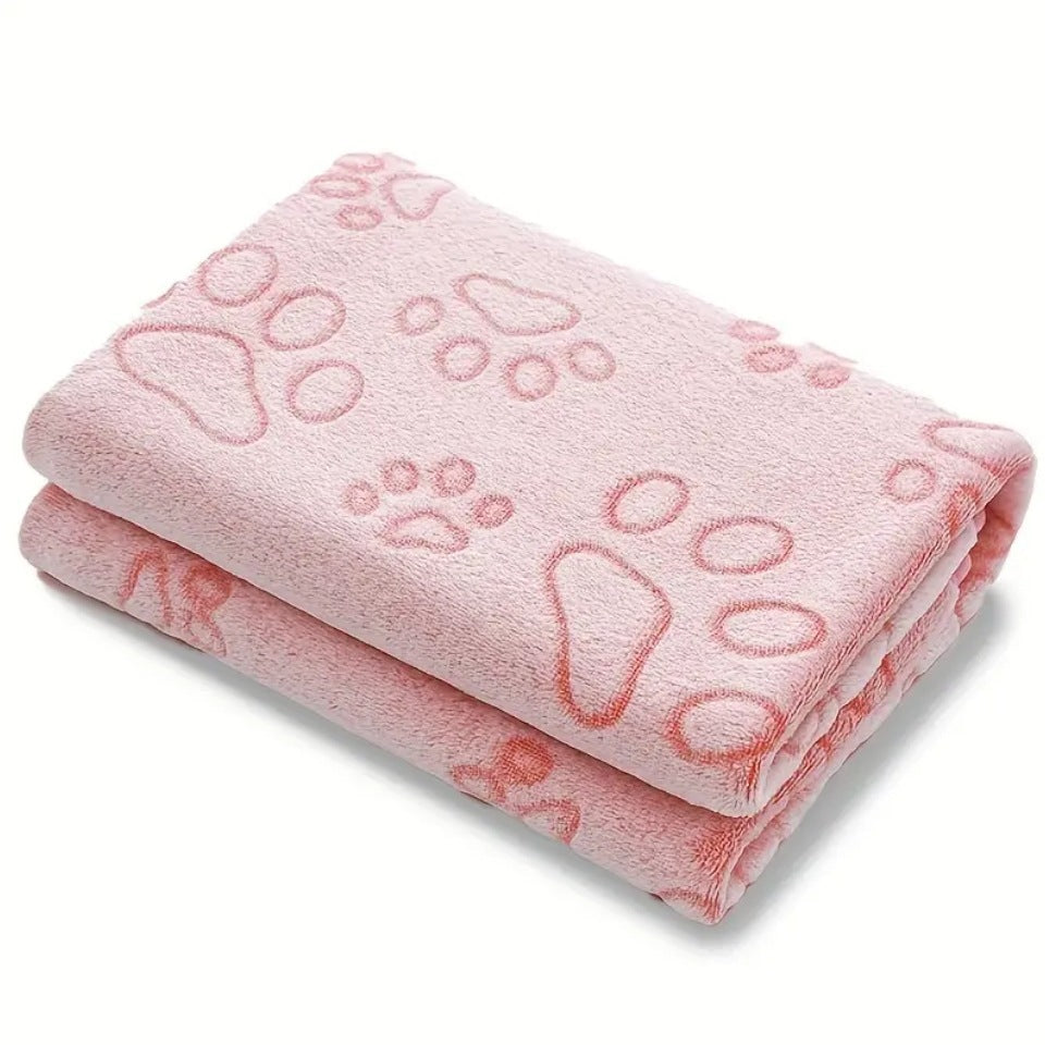 Soft High-Quality Pet Blanket - Grey Paw Design