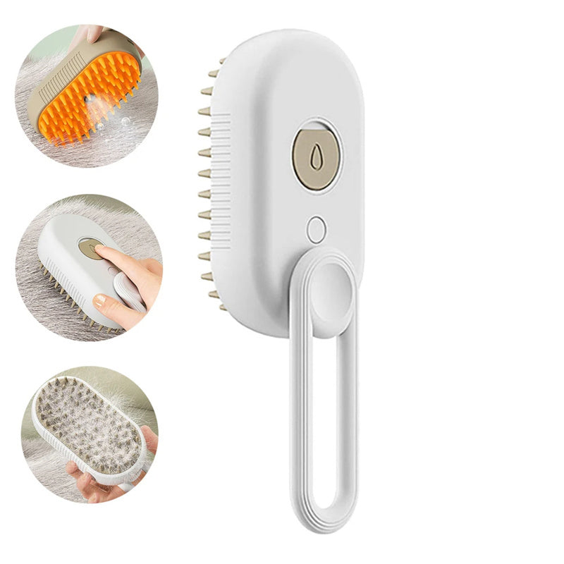 Pet Cat Steam Spray Brush for Grooming and Massage