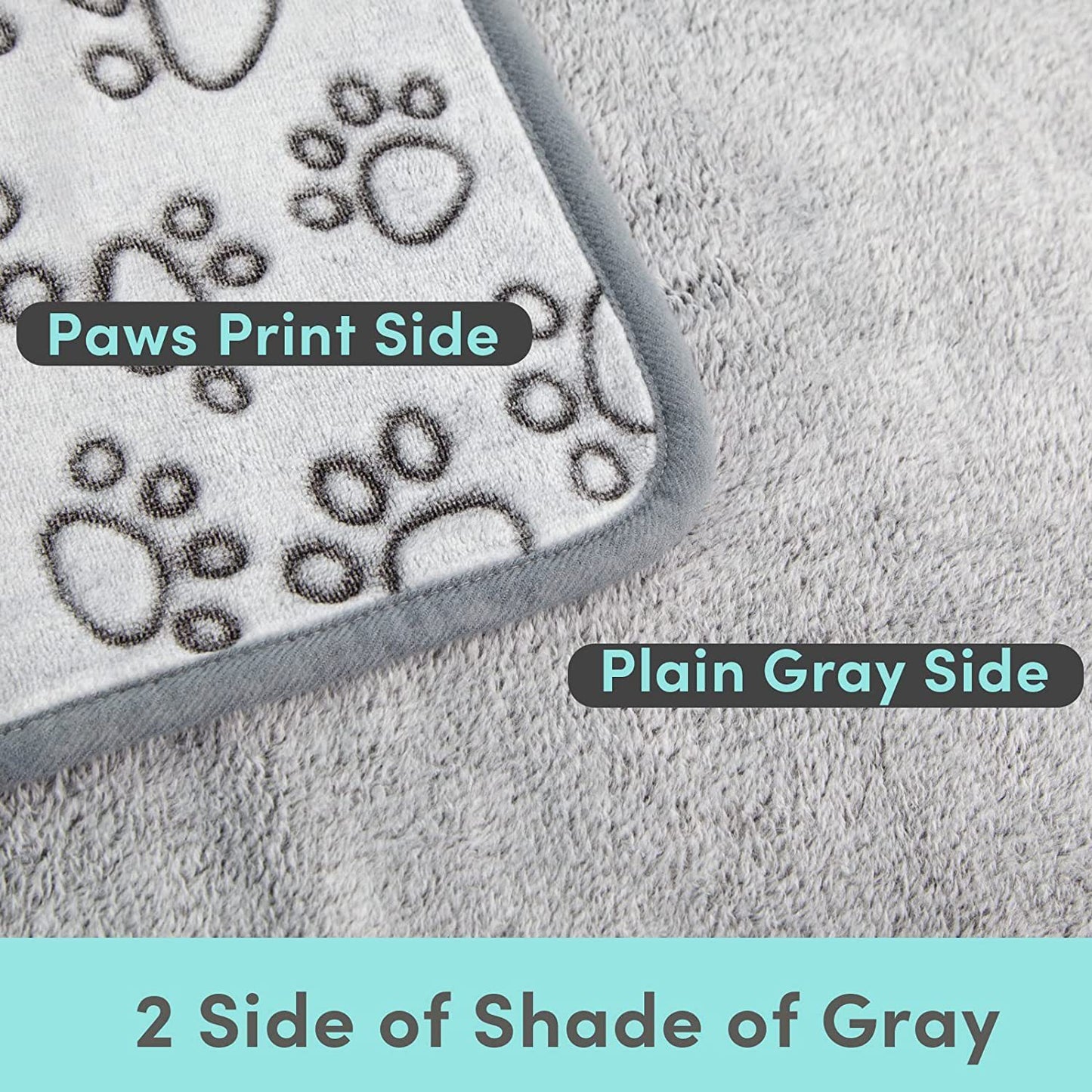 Soft High-Quality Pet Blanket - Grey Paw Design