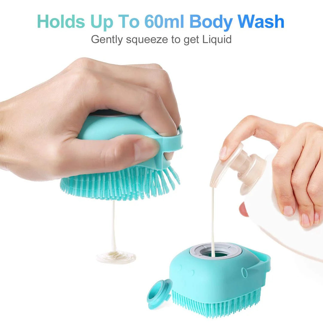 Pet Massage Shampoo Dispenser Brush